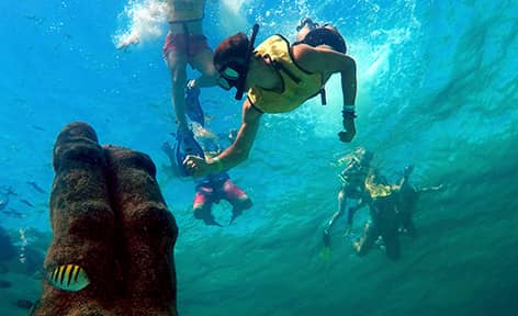 Snorkeling In Cancun Underwater Statues